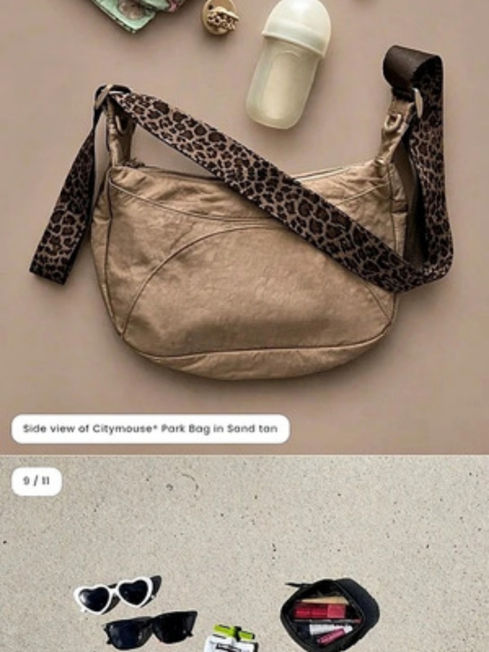 Citymouse Park Bag Crossbody Diaper Bag Brown